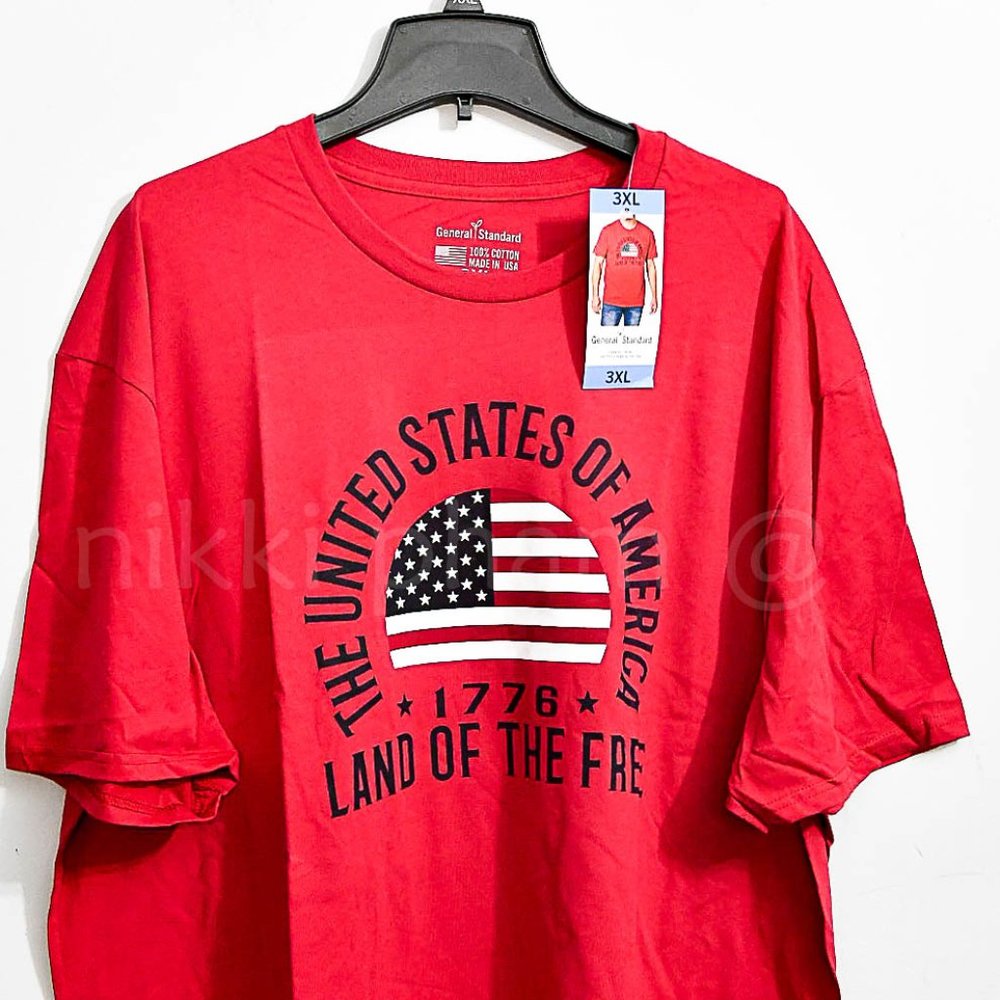 General Standard Men's Americana Tee in Red size 3XL or XXXL - Picture 2 of 4